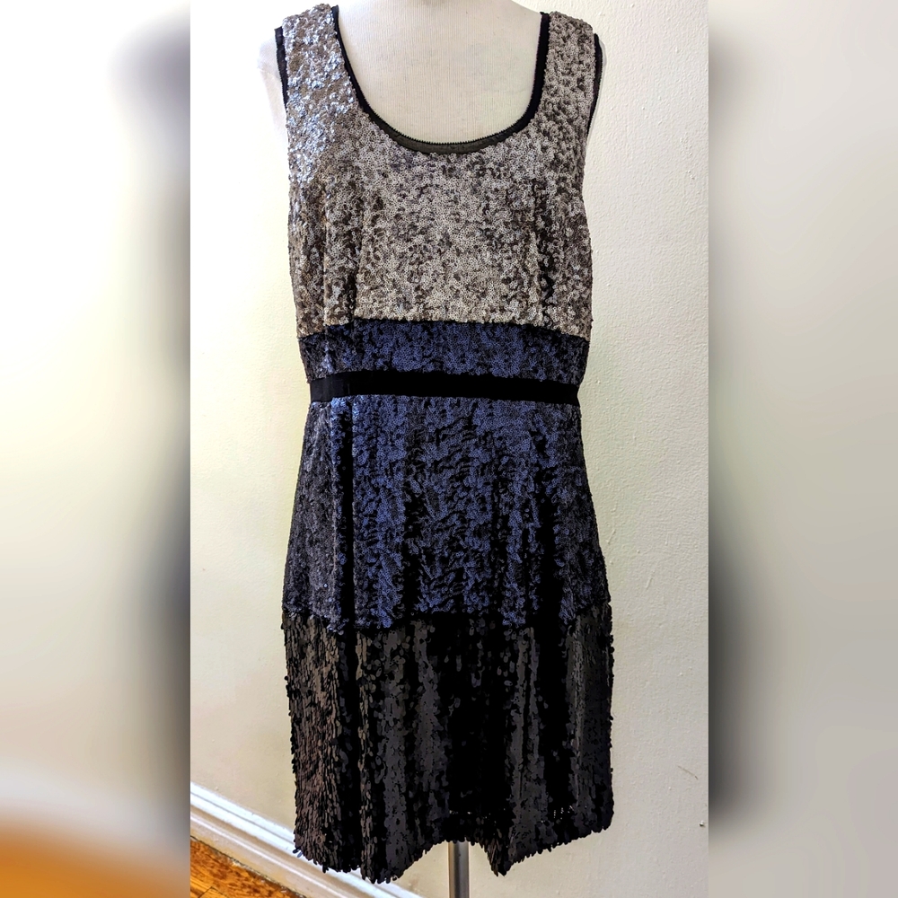 Broadway & Broome Colorblock Sequin Dress: Size 12